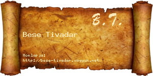 Bese Tivadar névjegykártya